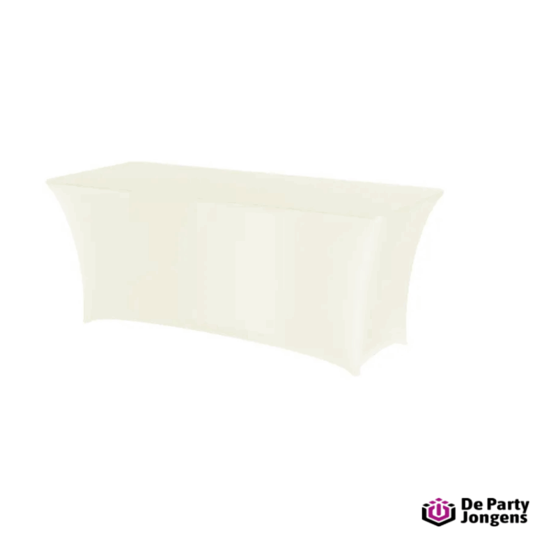 Conferentie tafelhoes 200 x 80cm stretch - zwart - partyverhuur